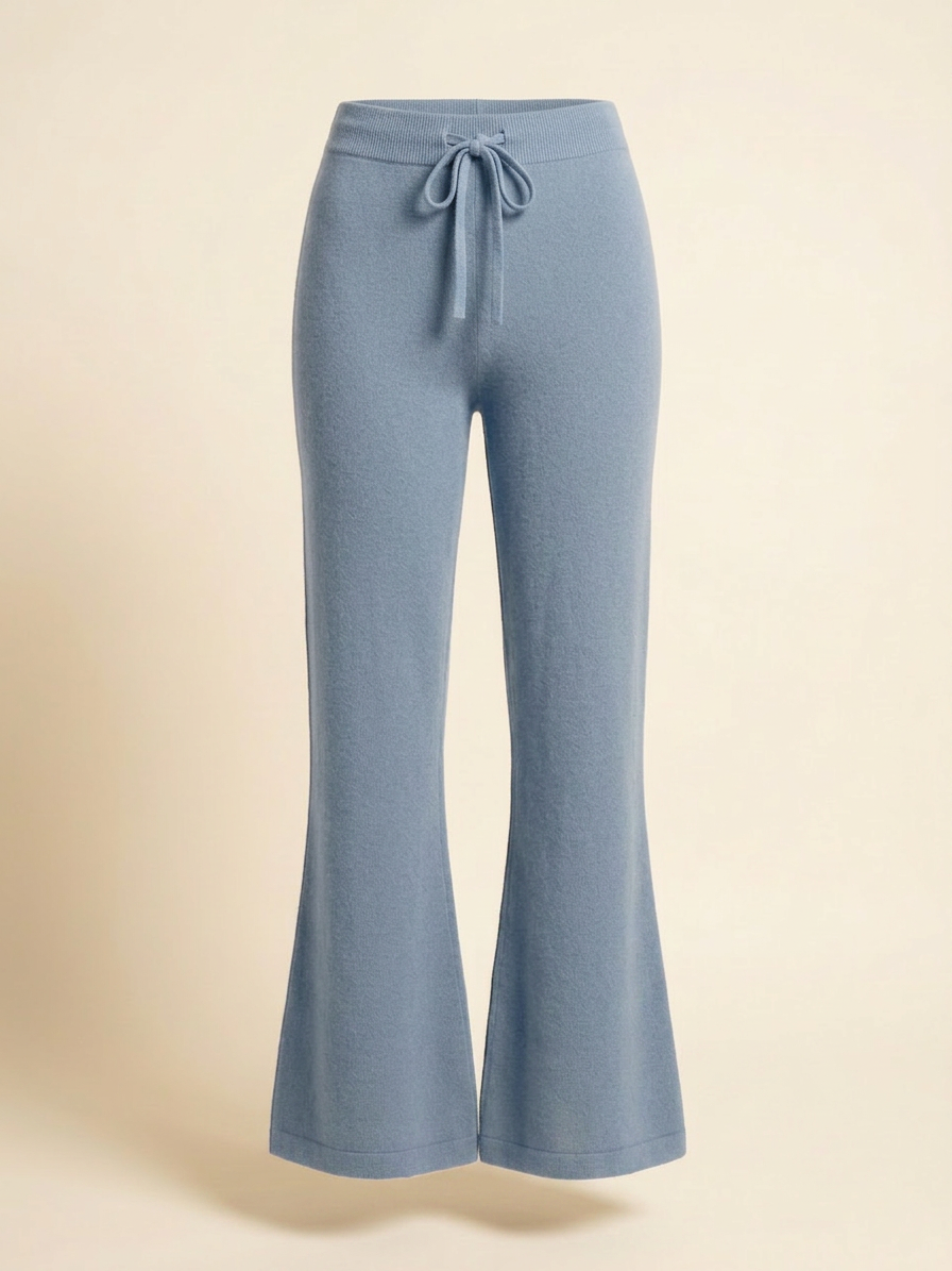 Bell bottom-bukse i cashmere/merino