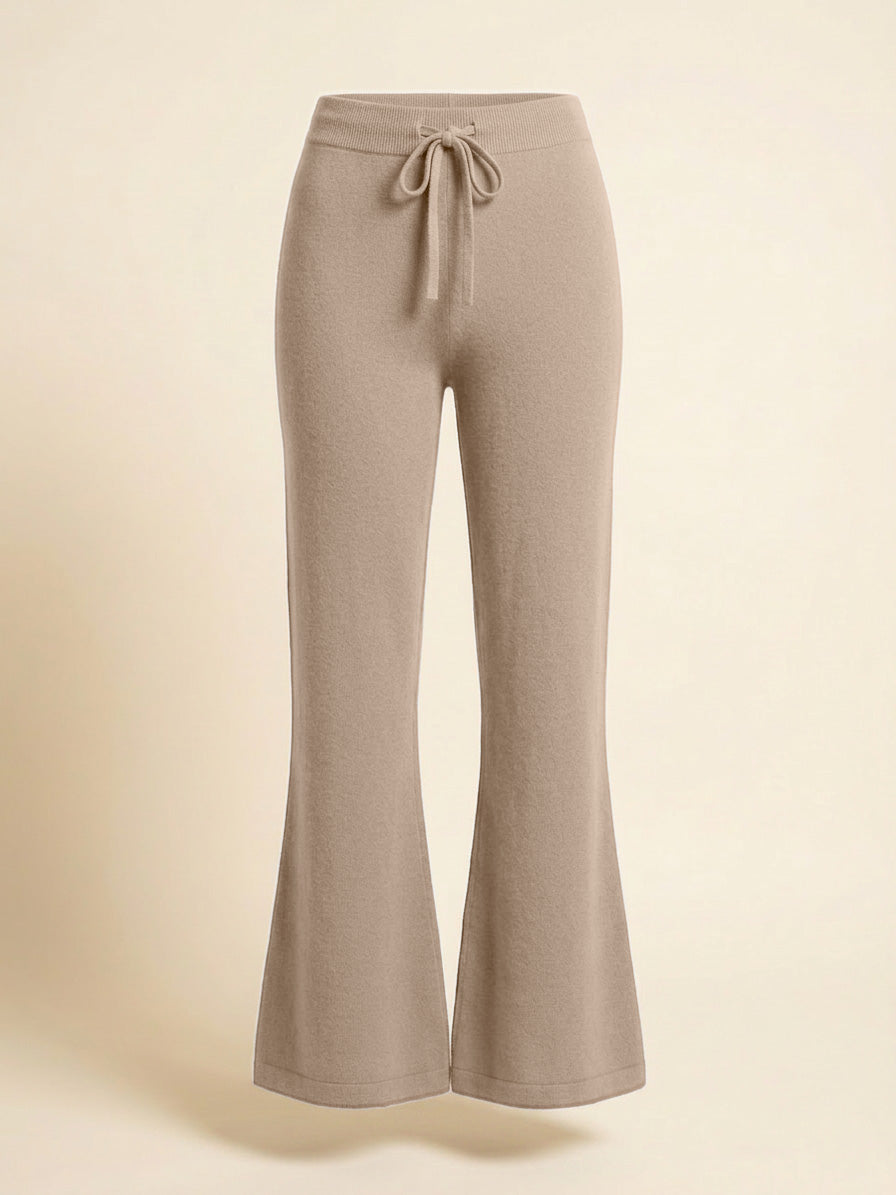 Bell bottom-bukse i cashmere/merino