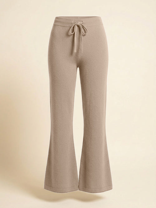 Bell bottom-bukse i cashmere/merino