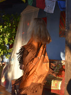 Poncho i cashmere og silk med eget foto motiv Poncho