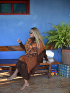 Poncho i cashmere og silk med eget foto motiv Poncho