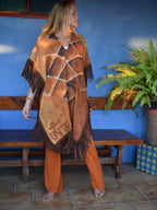 Poncho i cashmere og silk med eget foto motiv Poncho