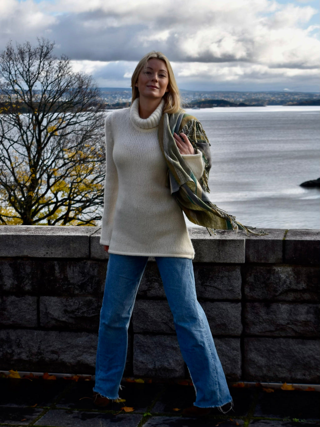 Høyhalset genser i cashmere Genser