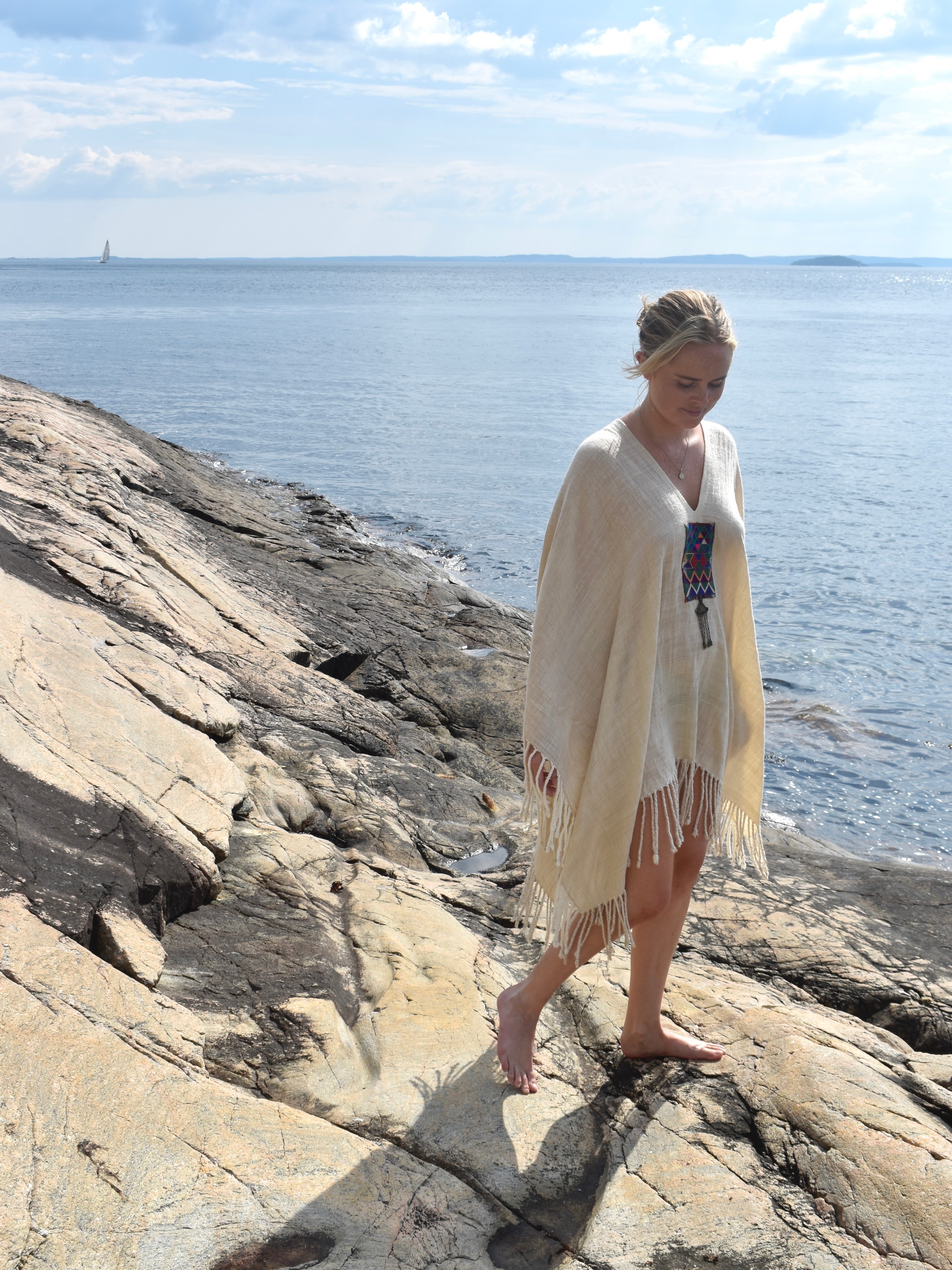 Cashmere/silke-poncho