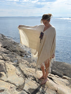 Cashmere/silke-poncho