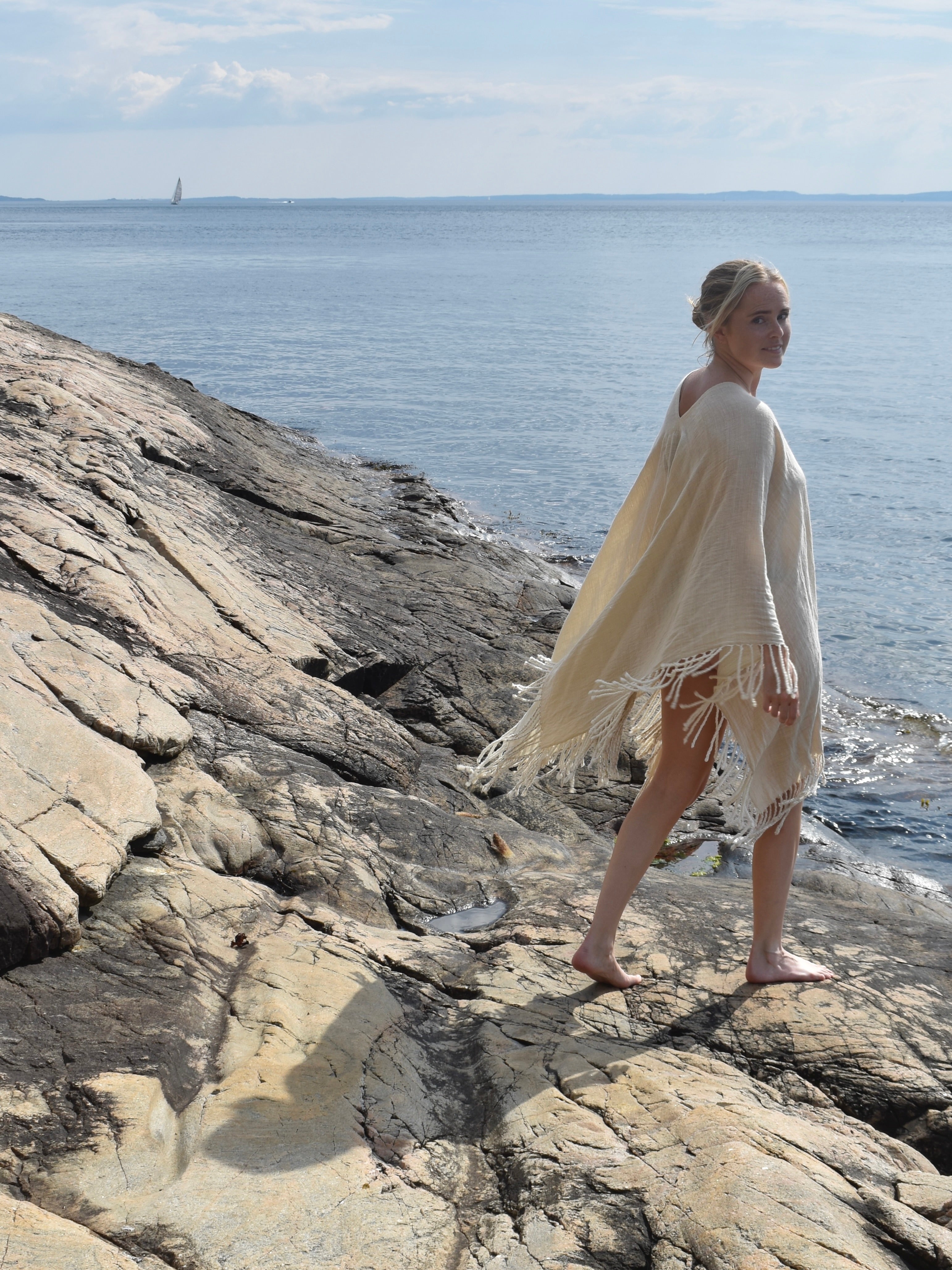 Cashmere/silke-poncho