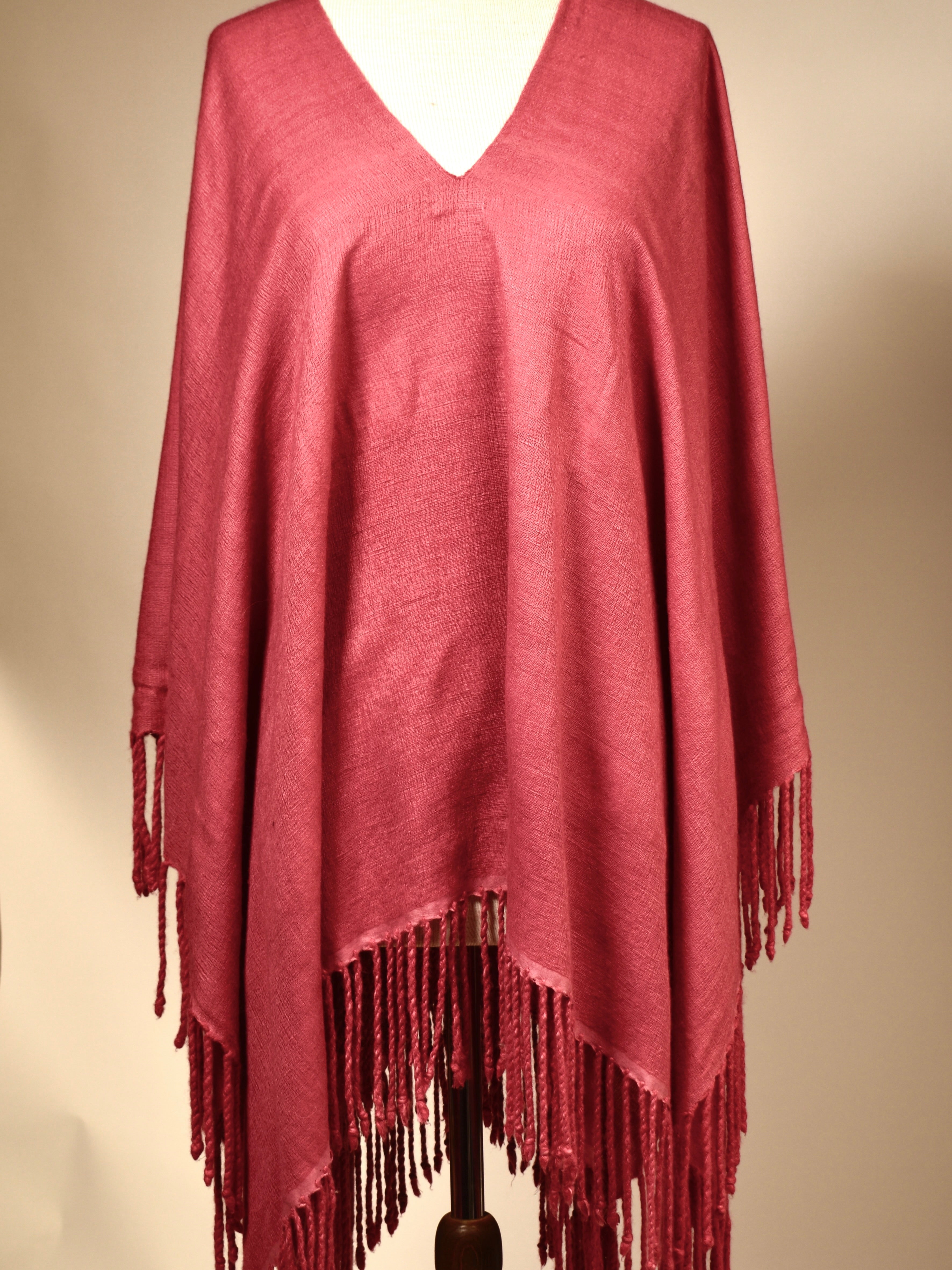 Cashmere/silke-poncho