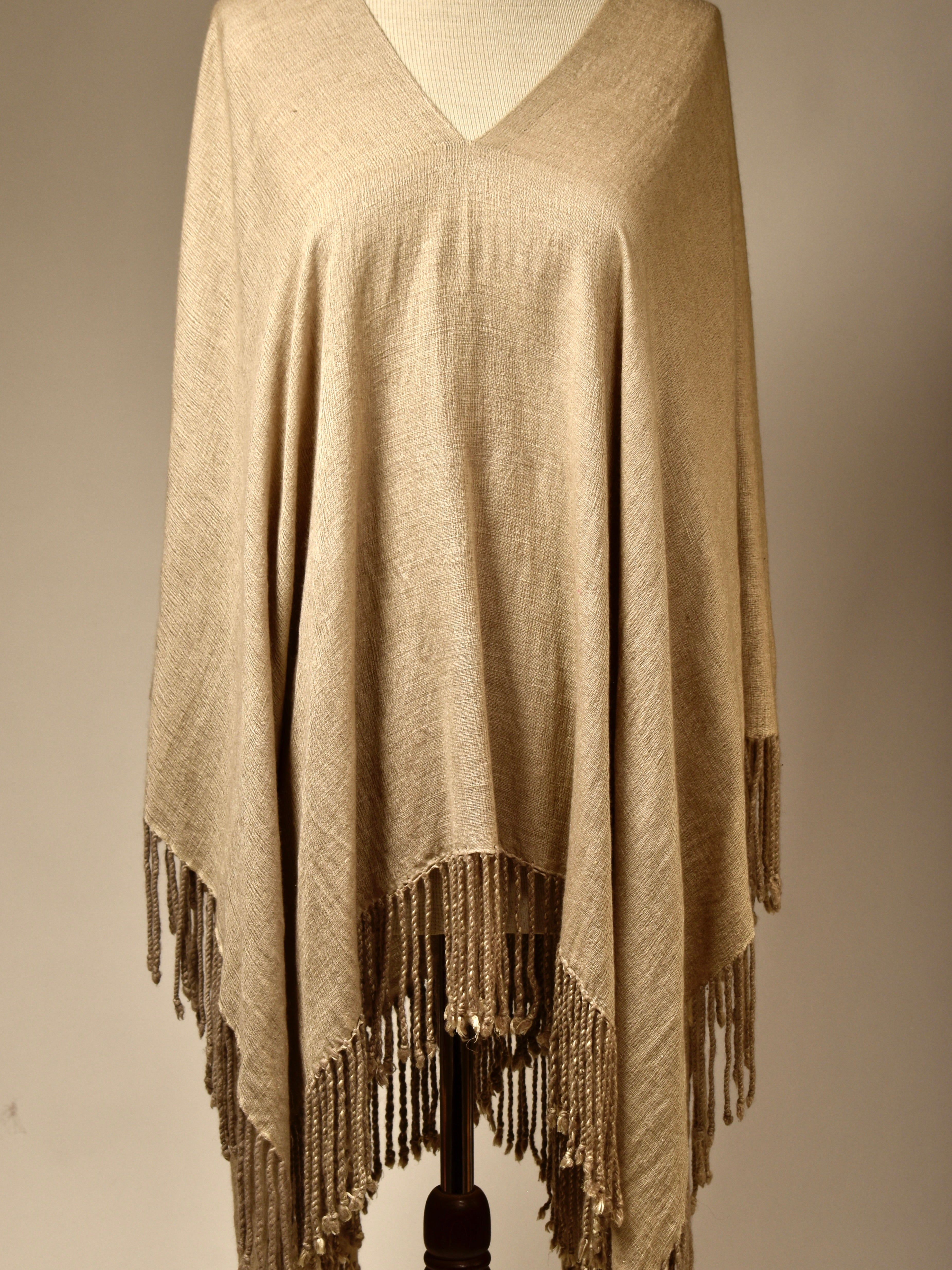 Cashmere/silke-poncho