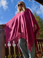 Cashmere/silke-poncho