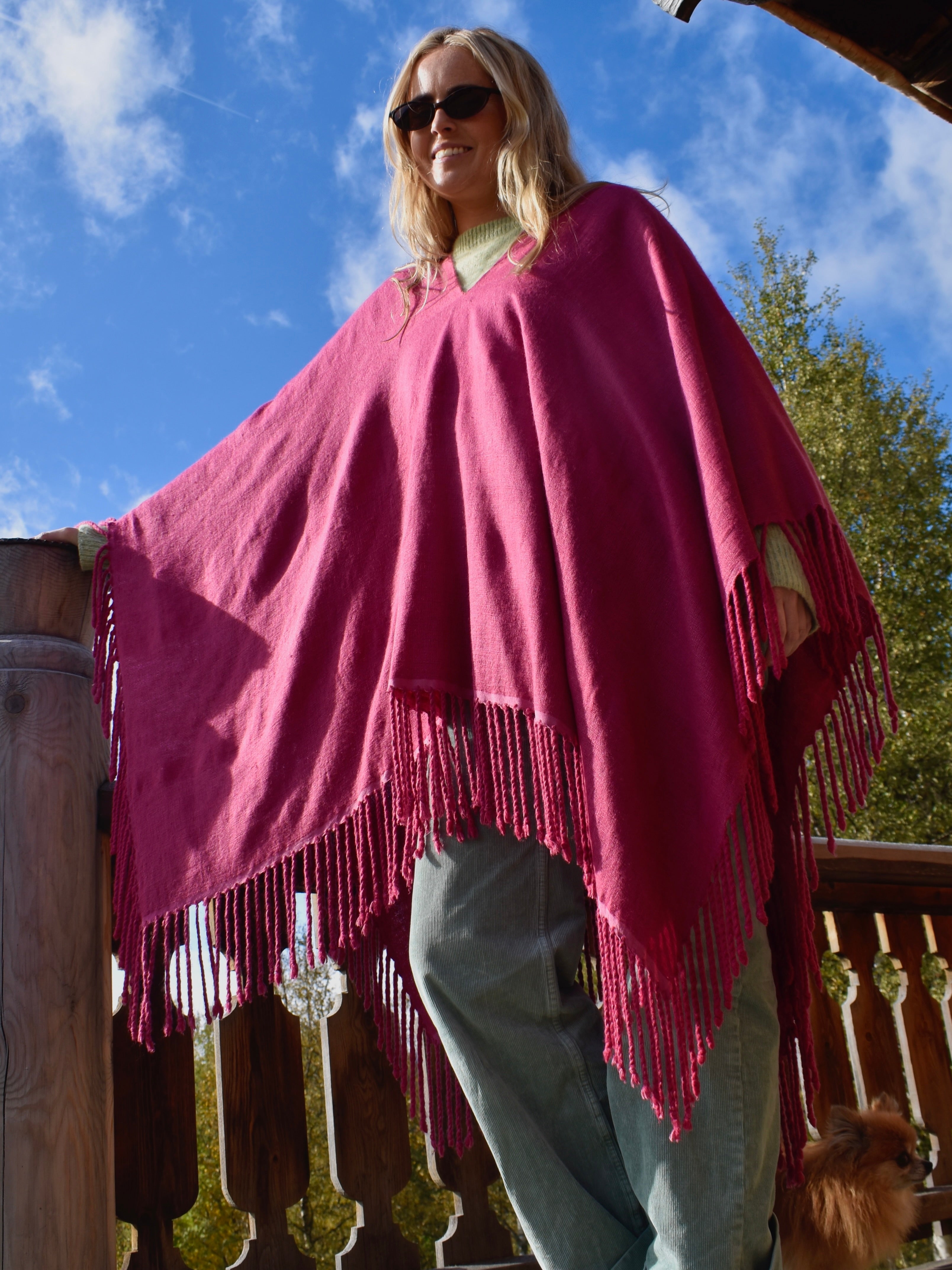 Cashmere/silke-poncho