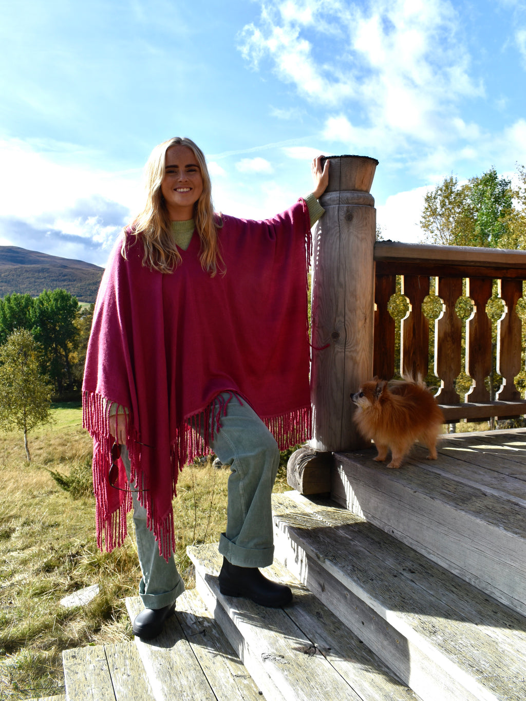 Cashmere/silke-poncho