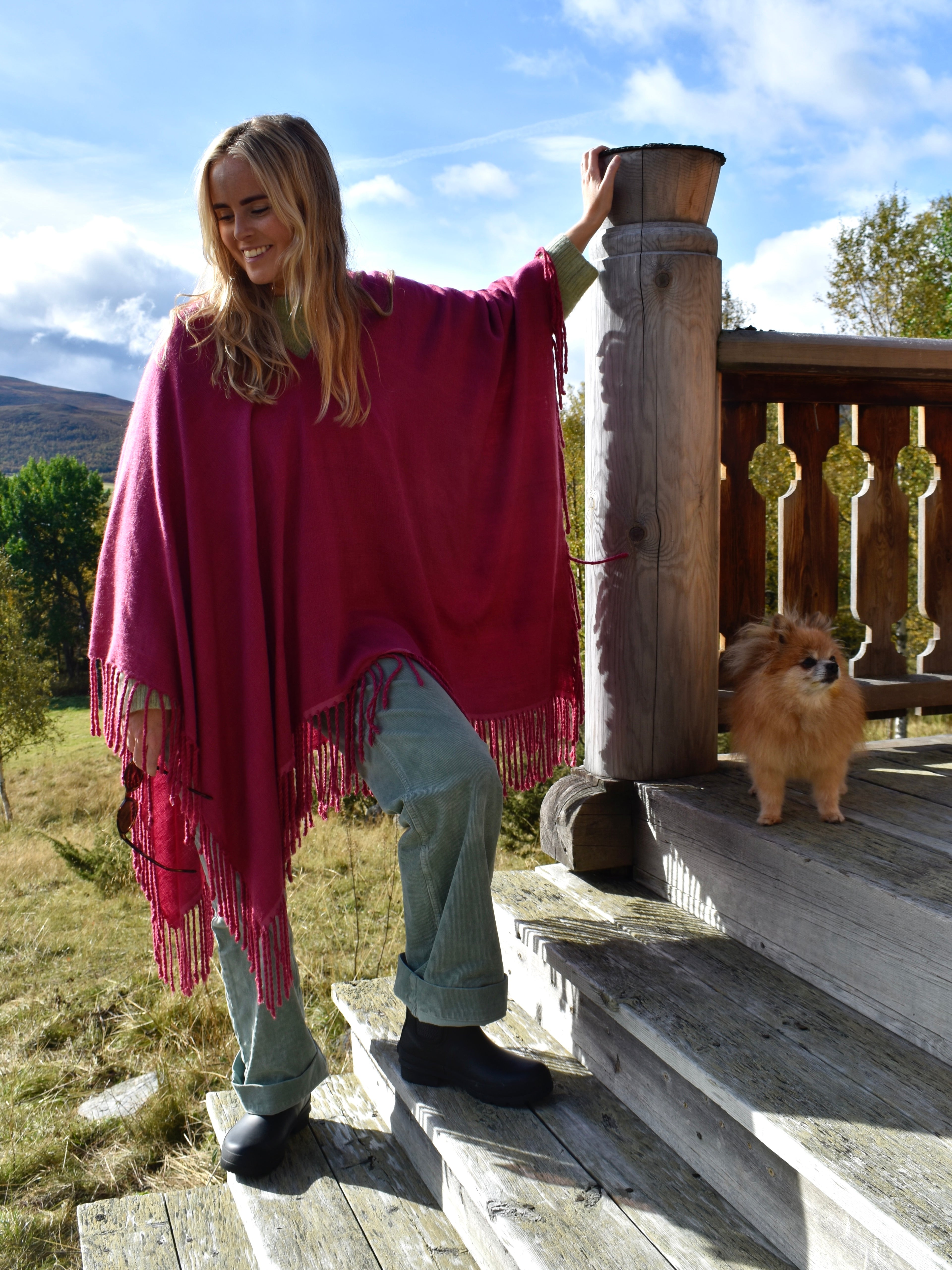 Cashmere/silke-poncho