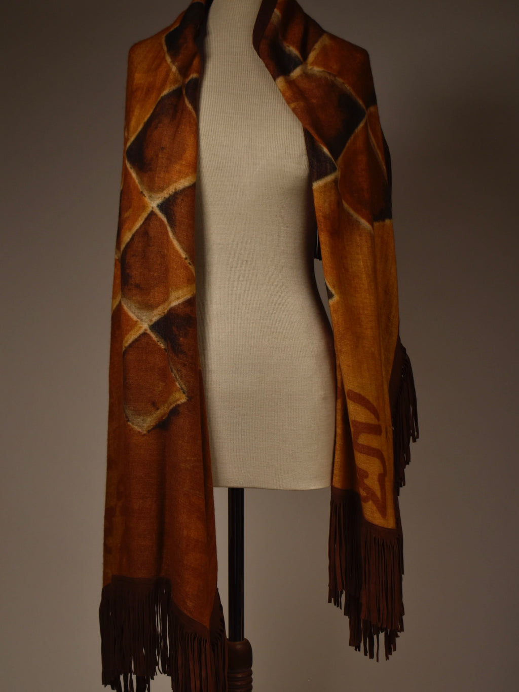 Poncho i cashmere og silk med eget foto motiv Poncho