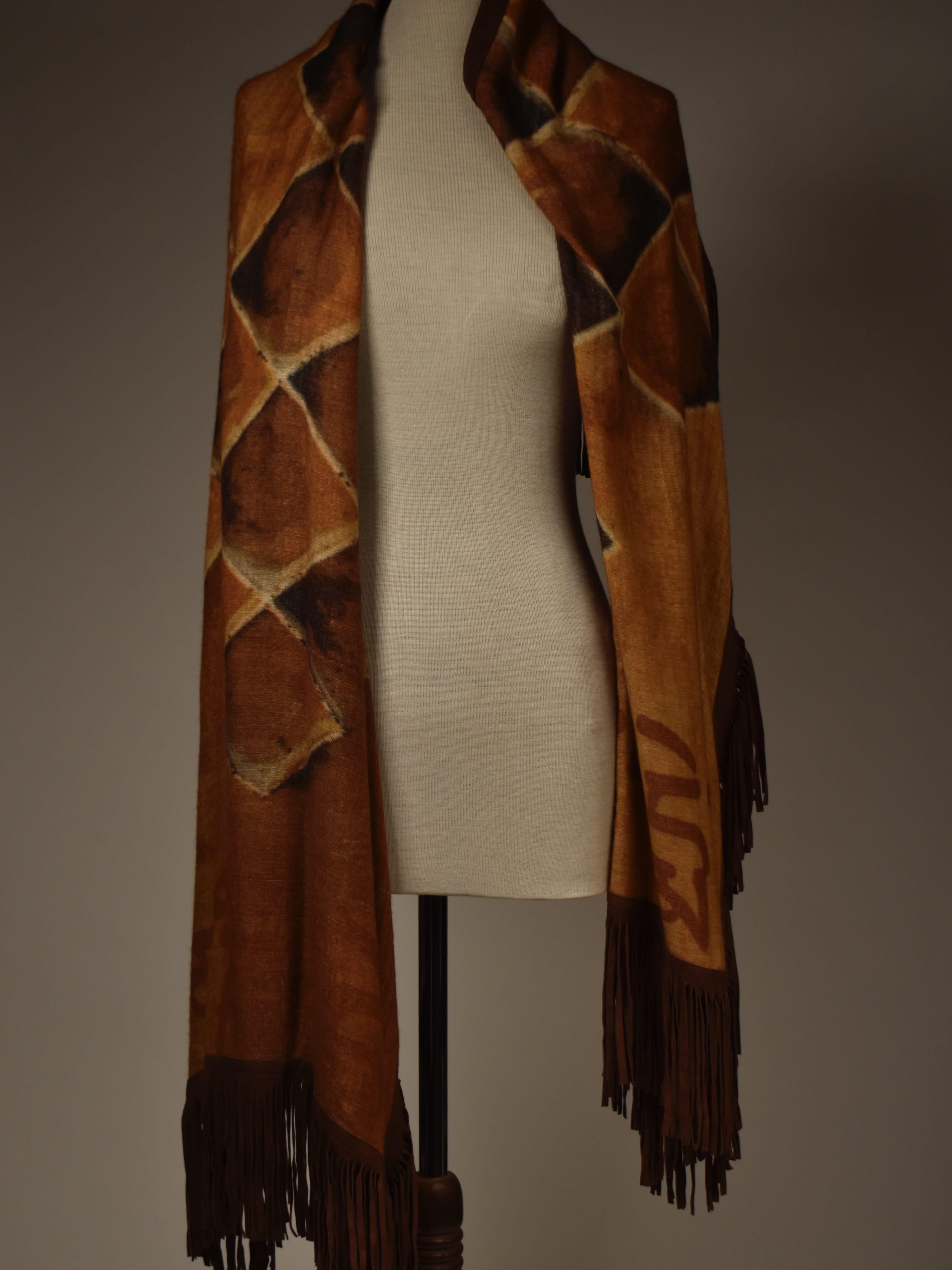 Poncho i cashmere og silk med eget foto motiv Poncho