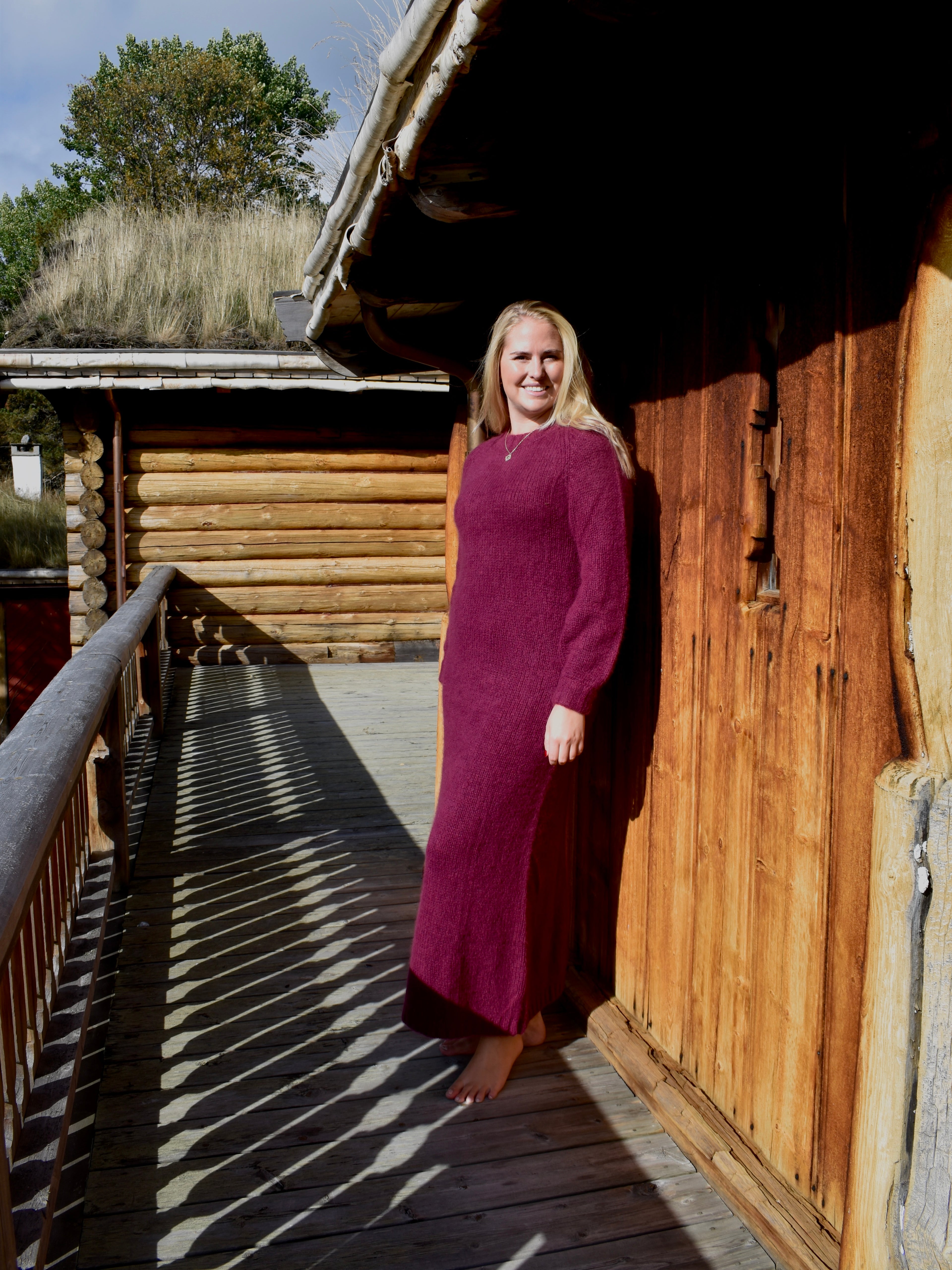 Strikket maxikjole i cashmere