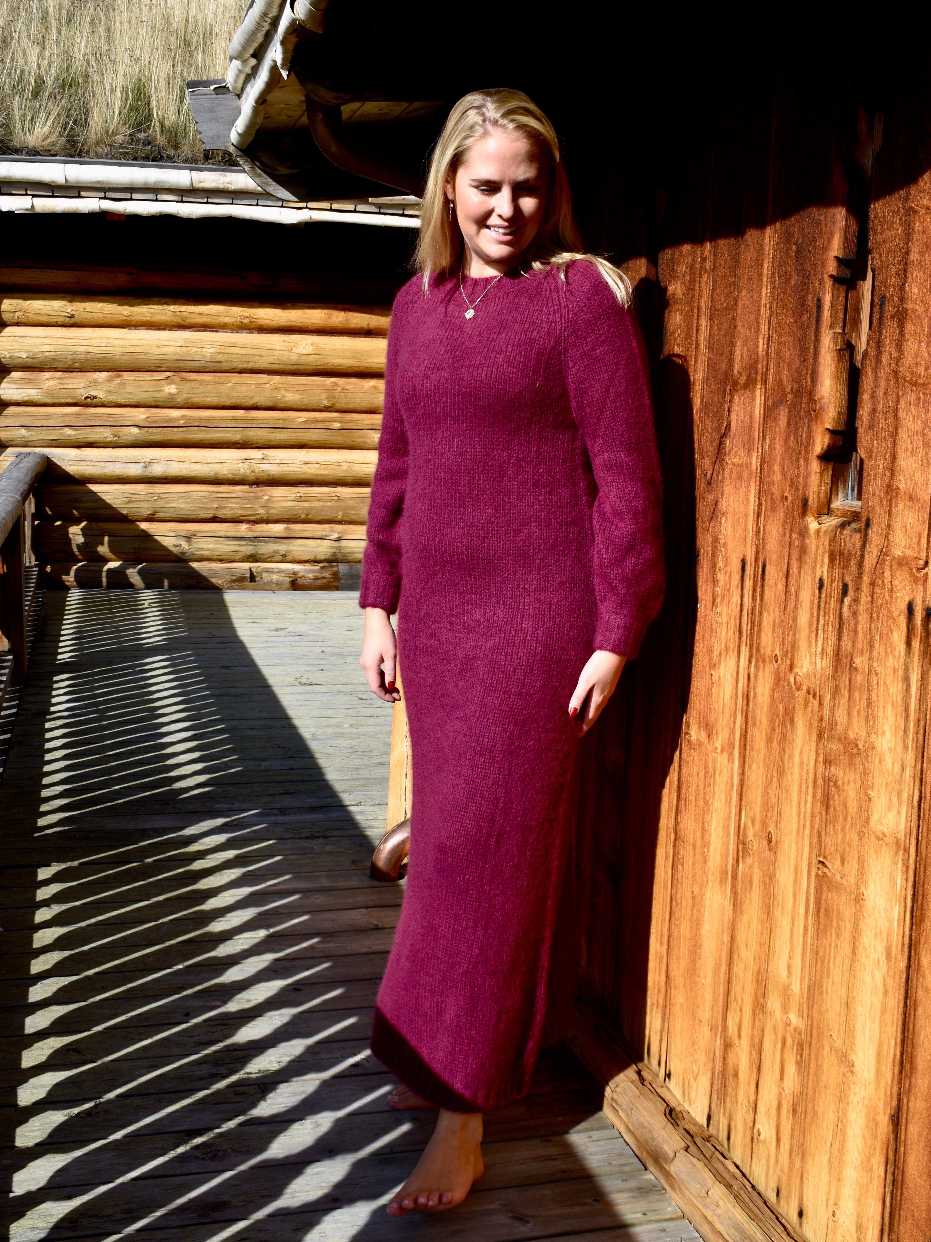 Strikket maxikjole i cashmere