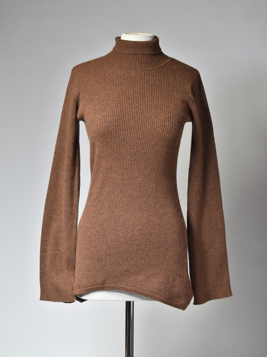 Høyhalset genser i cashmere-ribb