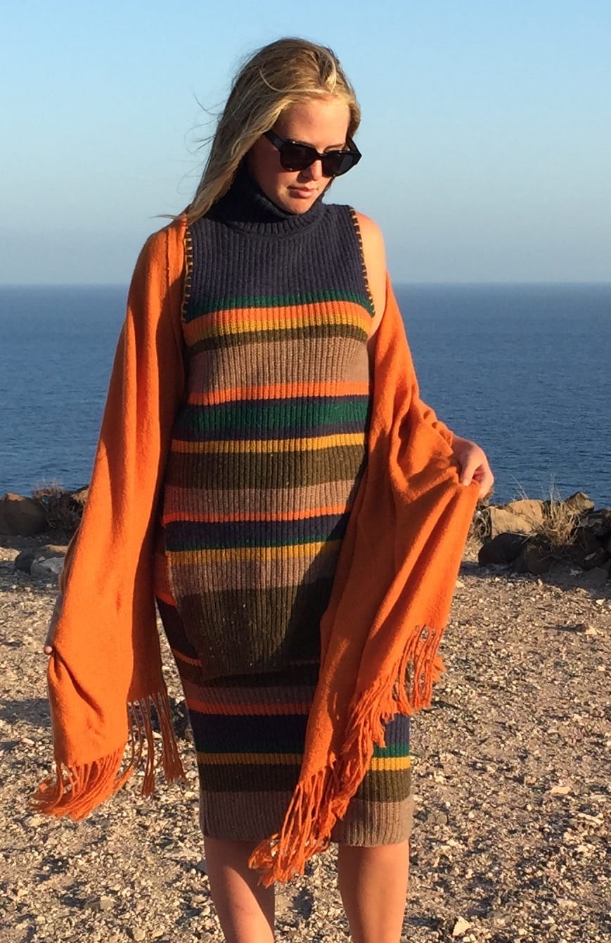 Cashmere skjørt mix strips Skjørt